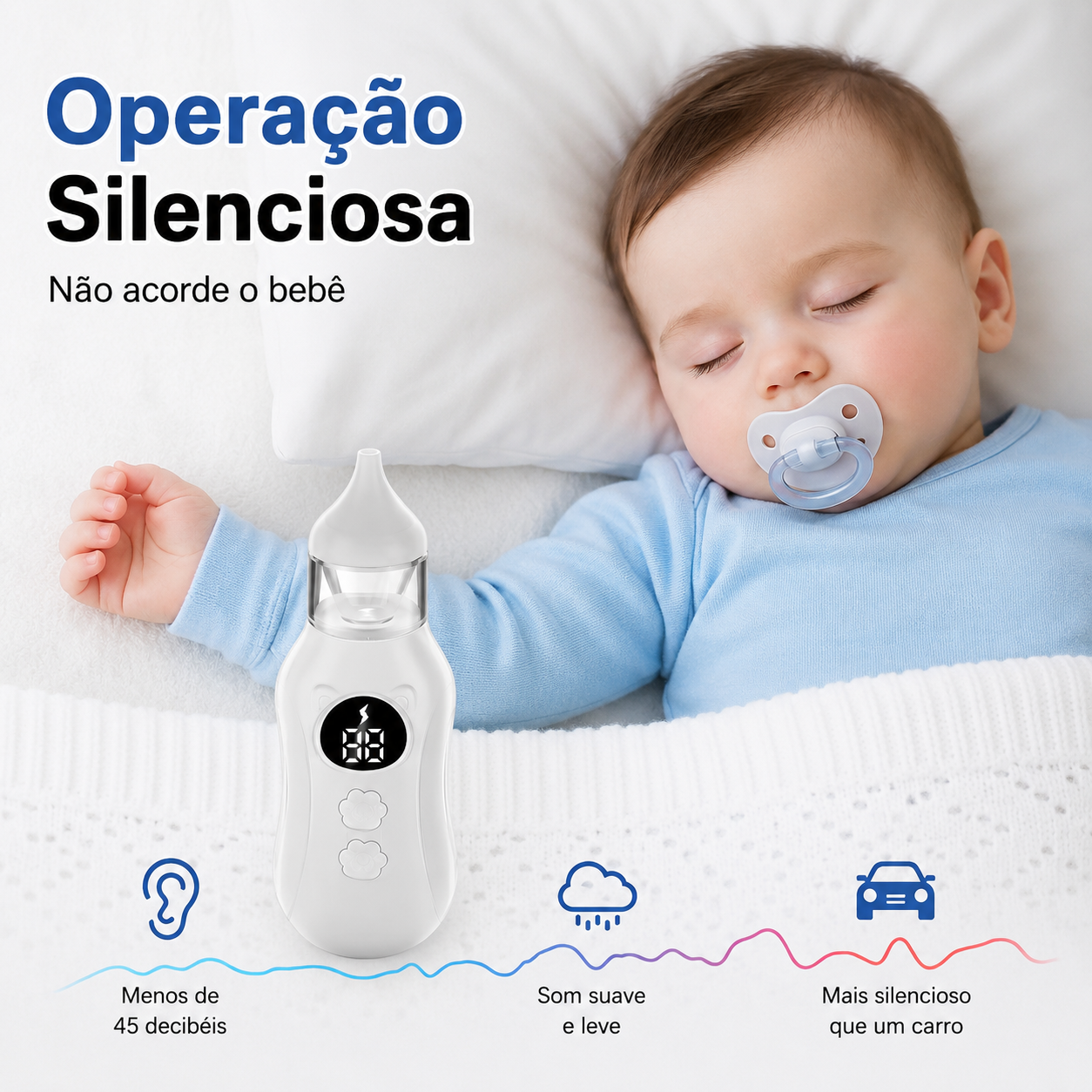 Aspirador Nasal Elétrico para Bebês