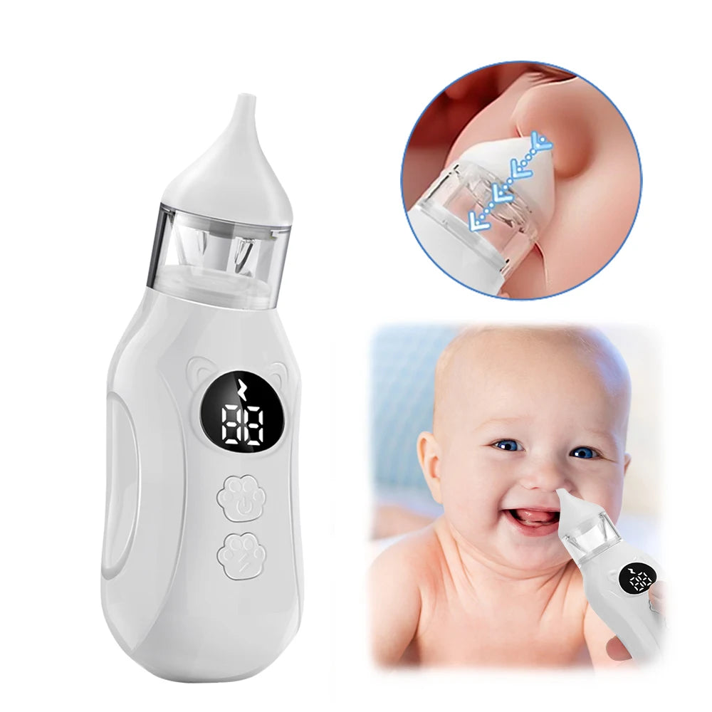 Aspirador Nasal Elétrico para Bebês Recém-Nascidos com 9 Velocidades - Removedor de Muco e Catota para Bebês - Silencioso