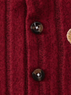 【Bebê Menino】Body vermelho de outono e inverno com botões frontais e um lindo emblema de urso no peito + conjunto de gorro vermelho. Apresentando um