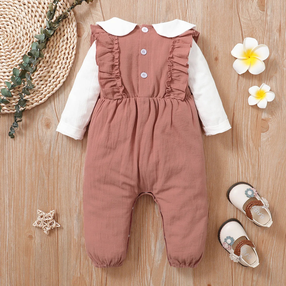 Body infantil manga longa floral