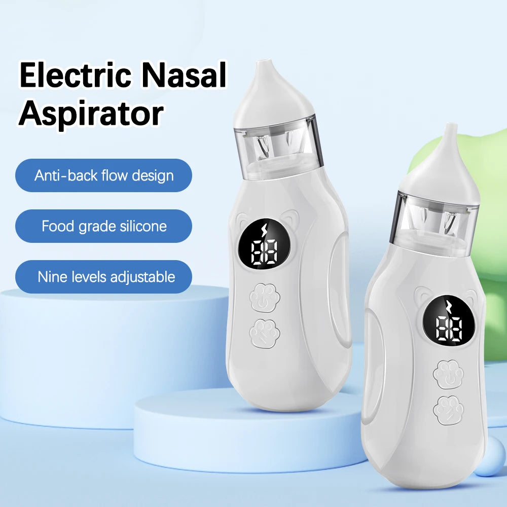 Aspirador Nasal Elétrico para Bebês Recém-Nascidos com 9 Velocidades - Removedor de Muco e Catota para Bebês - Silencioso