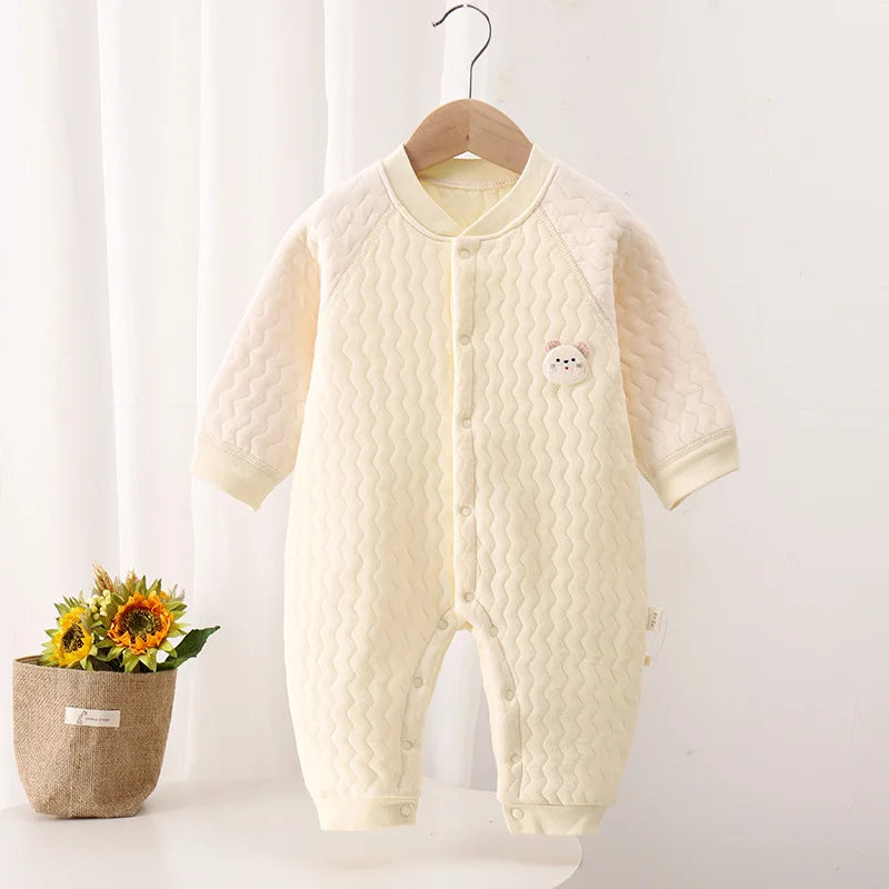 Macacões de bebê para outono e inverno, de 0 a 18 meses, para meninas e meninos, 100% algodão, com mangas compridas. Pijamas infantis.