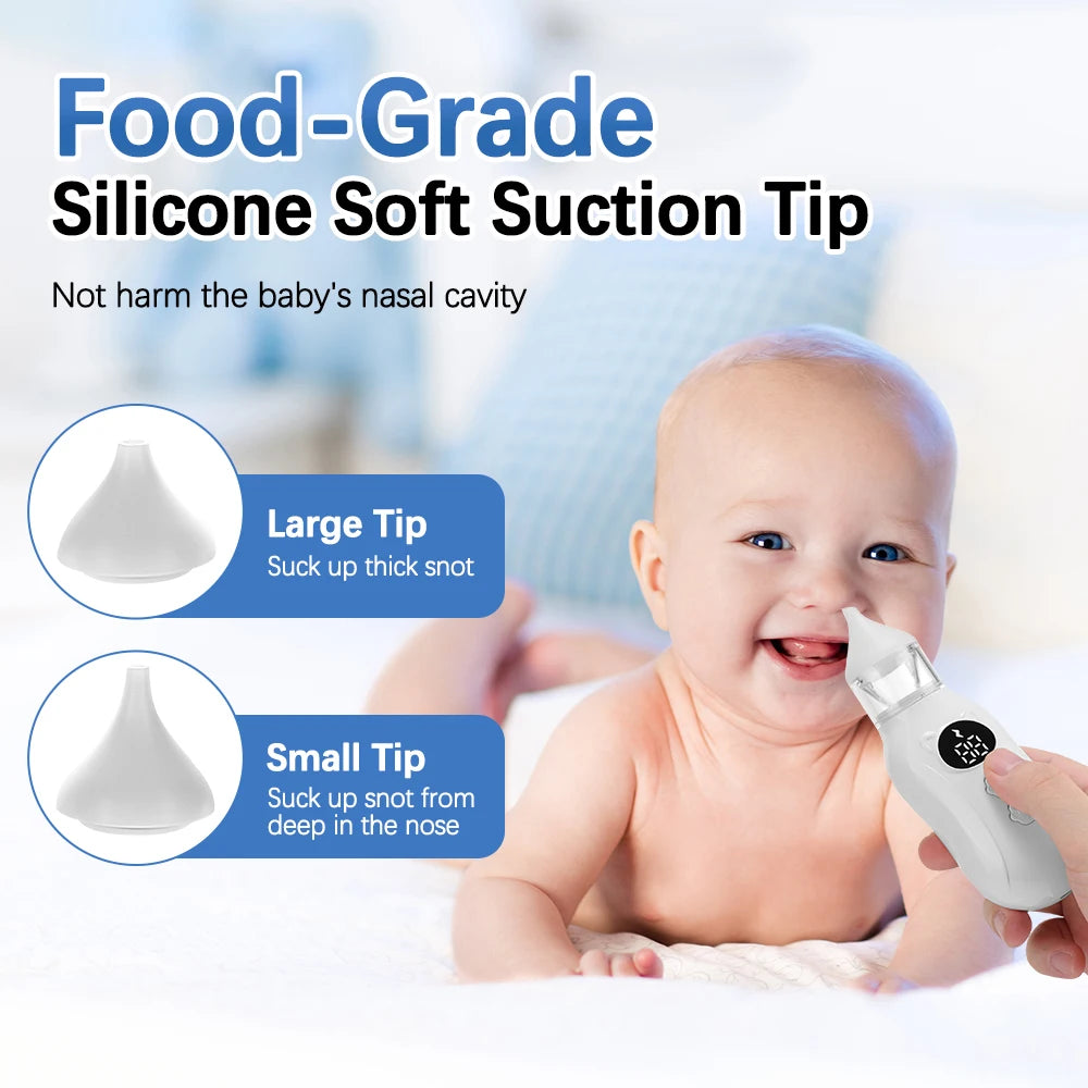Aspirador Nasal Elétrico para Bebês Recém-Nascidos com 9 Velocidades - Removedor de Muco e Catota para Bebês - Silencioso