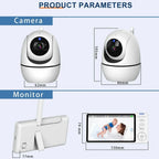 Babá eletrônica de vídeo de 5 polegadas com câmera, zoom PTZ, câmera de segurança para bebês, sensor de temperatura e função de canção de ninar.