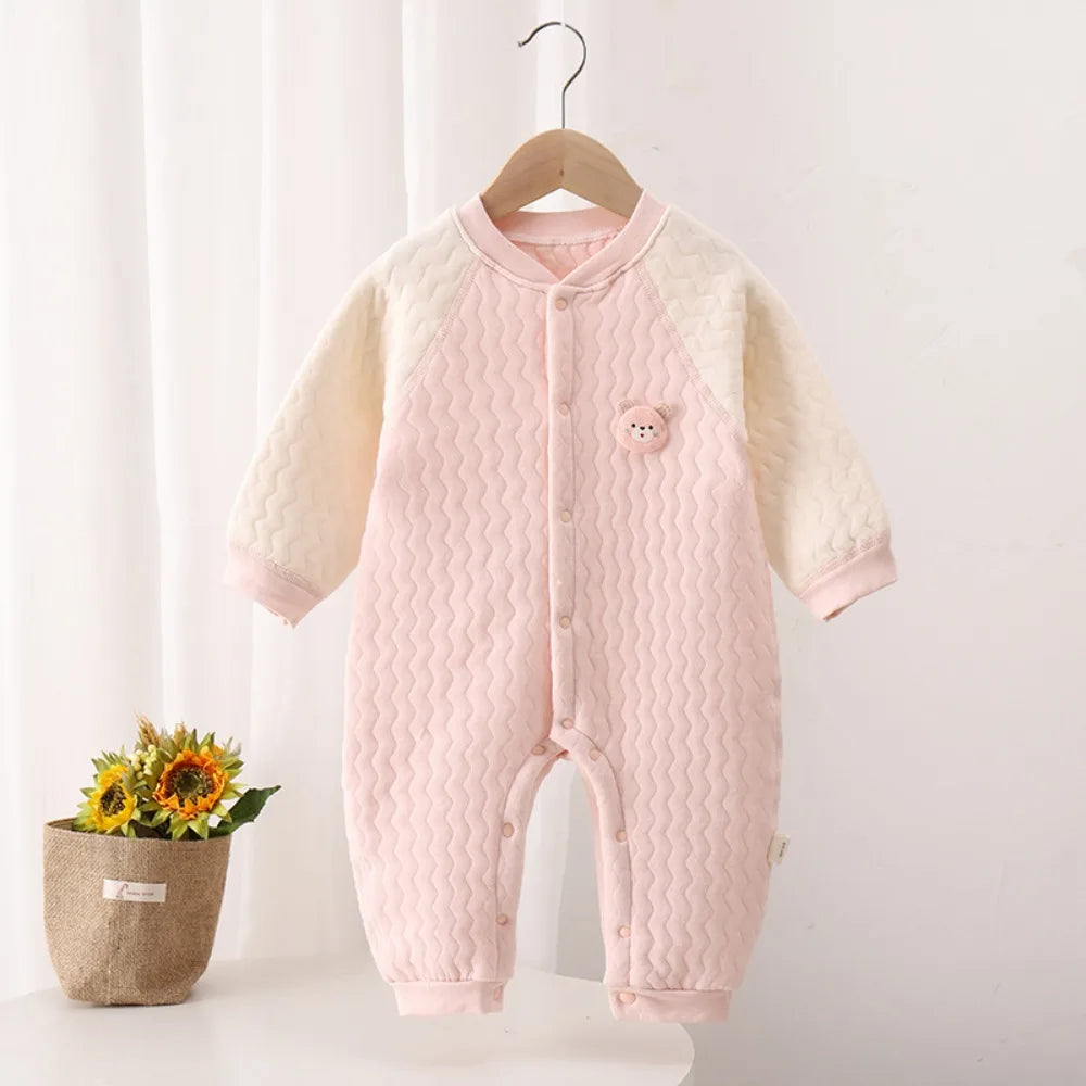 Macacões de bebê para outono e inverno, de 0 a 18 meses, para meninas e meninos, 100% algodão, com mangas compridas. Pijamas infantis.