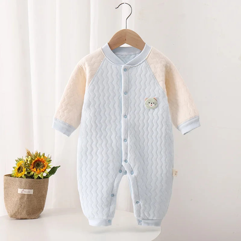 Macacões de bebê para outono e inverno, de 0 a 18 meses, para meninas e meninos, 100% algodão, com mangas compridas. Pijamas infantis.