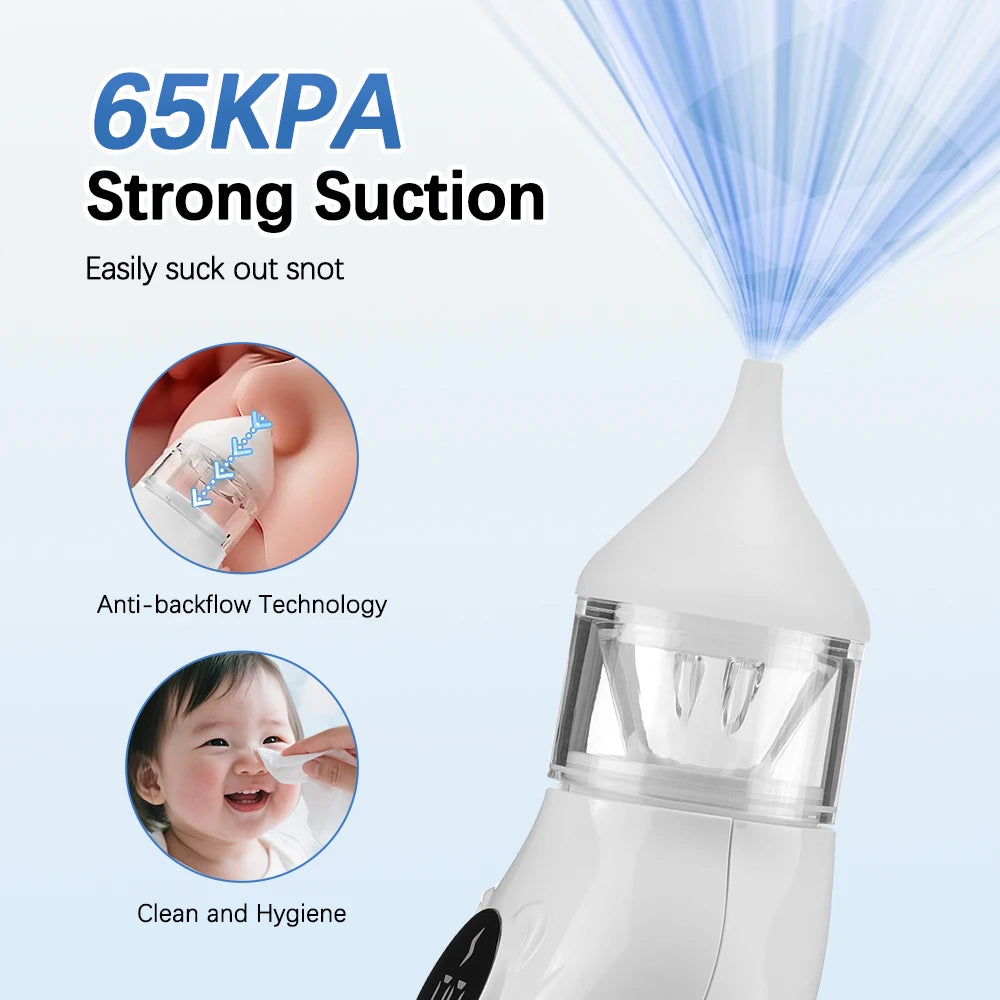Aspirador Nasal Elétrico para Bebês Recém-Nascidos com 9 Velocidades - Removedor de Muco e Catota para Bebês - Silencioso