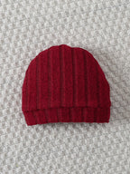 【Bebê Menino】Body vermelho de outono e inverno com botões frontais e um lindo emblema de urso no peito + conjunto de gorro vermelho. Apresentando um