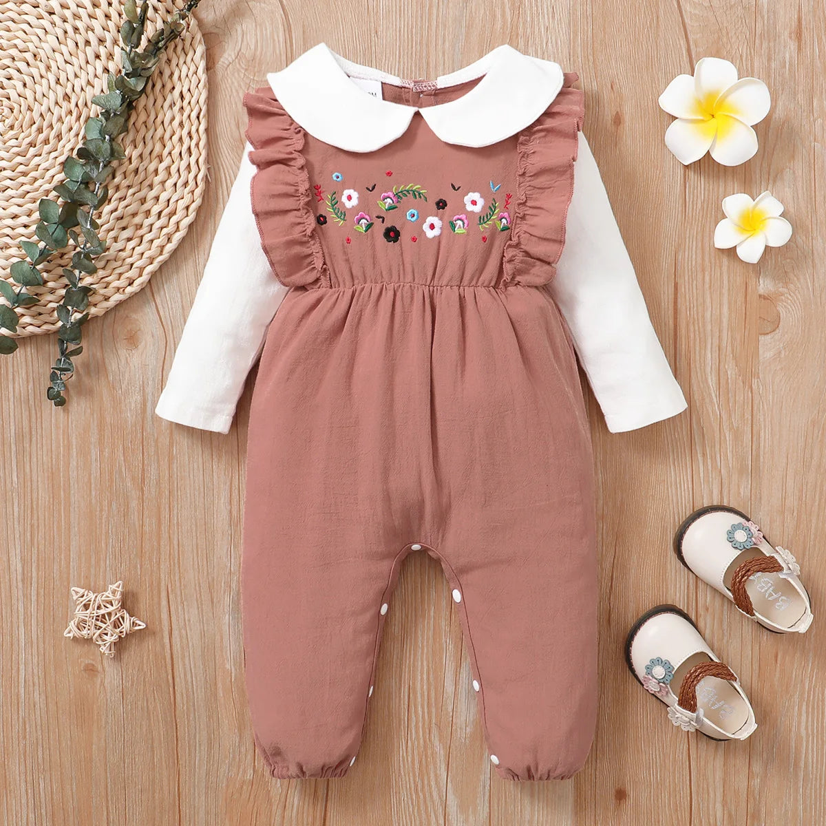 Body infantil manga longa floral