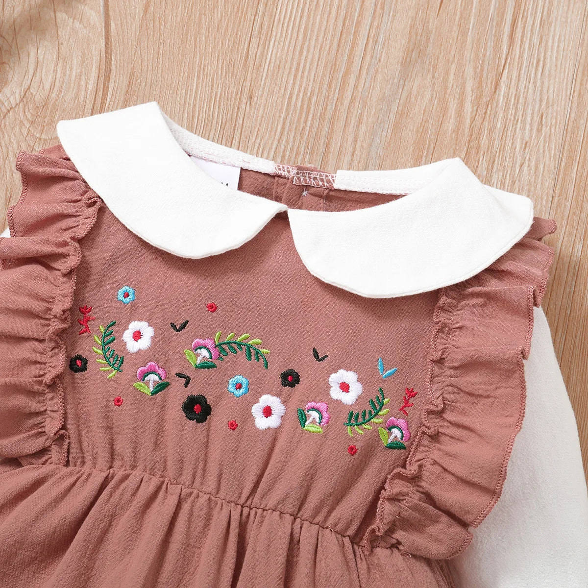 Body infantil manga longa floral