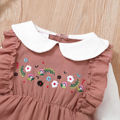 Body infantil manga longa floral