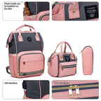 Conjunto de 5 peças LEQUEEN Mom Bag Mochila Grande para Mamãe e Bebê Bolsa para Fraldas Mochila de Maternidade Feminina